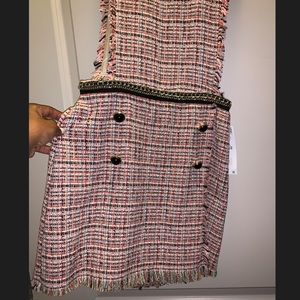 Tweed Skort Romper with Chain Detail Size S